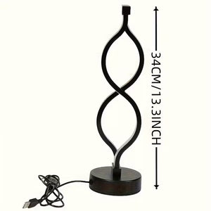 Wave-Shaped USB Desk Lamp With 3-Color Dimmable Lighting For Bedroom