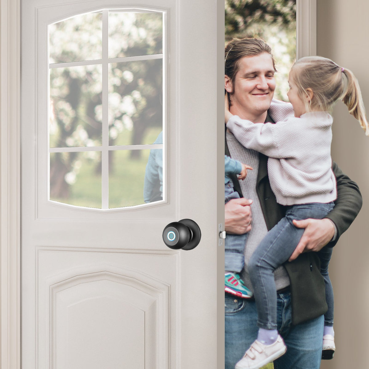 VEVOR Smart Door Knob, Biometric Door Lock Bluetooth Smart Lock,