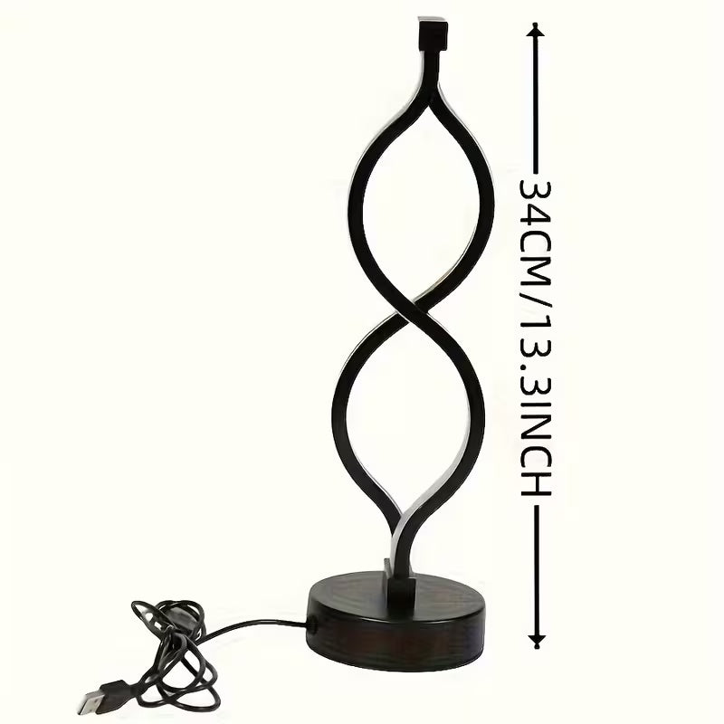 Wave-Shaped USB Desk Lamp With 3-Color Dimmable Lighting For Bedroom