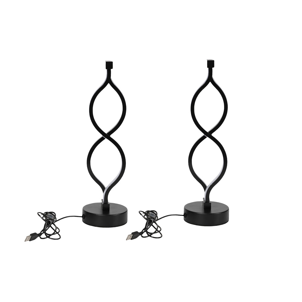 Wave-Shaped USB Desk Lamp With 3-Color Dimmable Lighting For Bedroom