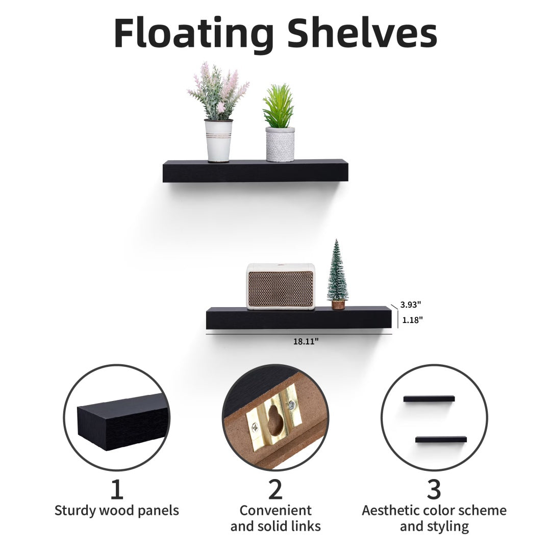 Wall Mounted Wood Shelves For Bathroom, Bedroom, Living Room, Kitchen