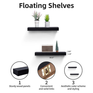 Wall Mounted Wood Shelves For Bathroom, Bedroom, Living Room, Kitchen