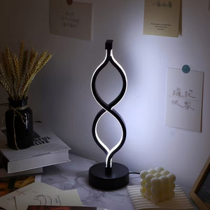 Wave-Shaped USB Desk Lamp With 3-Color Dimmable Lighting For Bedroom
